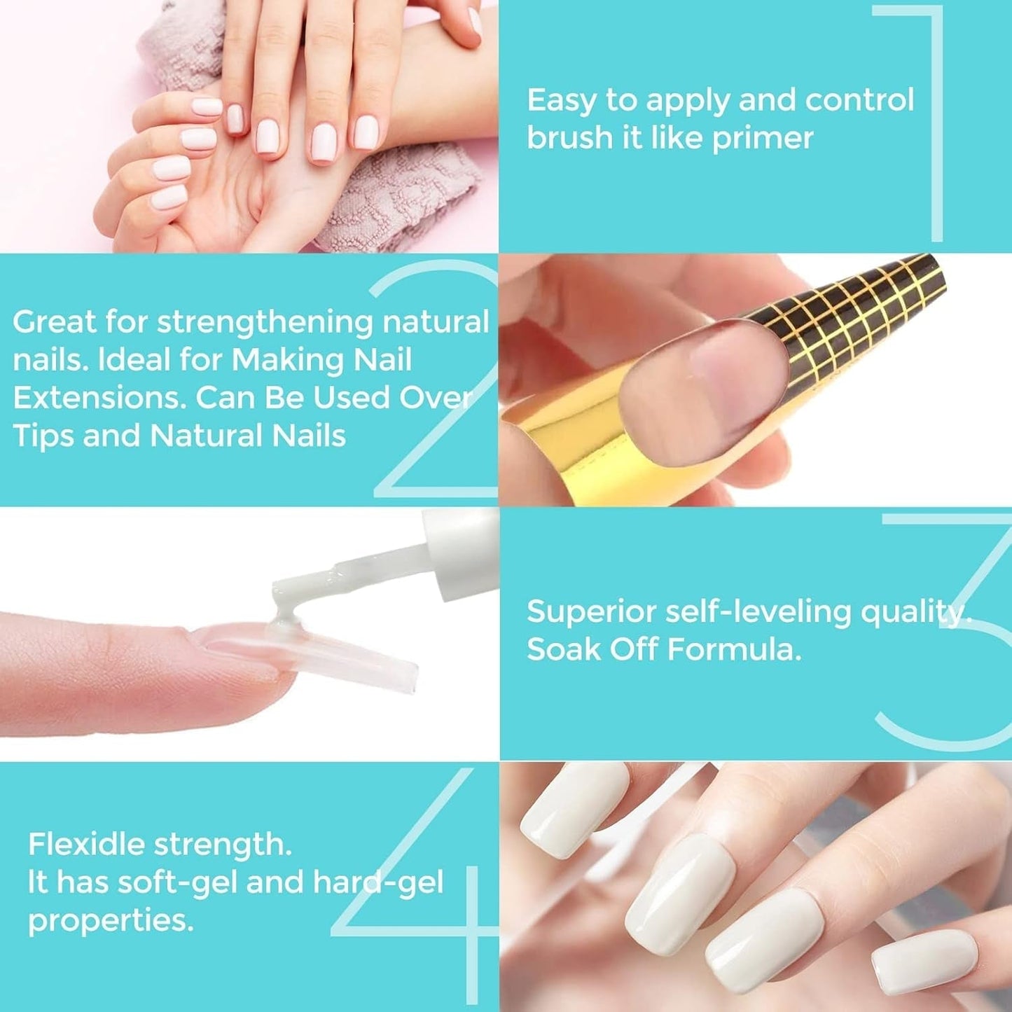 Builder 5 v 1 Builder Gel 15 ml, Nail Builder Gel, Nail Builder Gel, UV/LED prodlužovací lak na nehty, Prodlužování, Nail Art, Nálepky, Gel Nail Builder Gel (bílý)