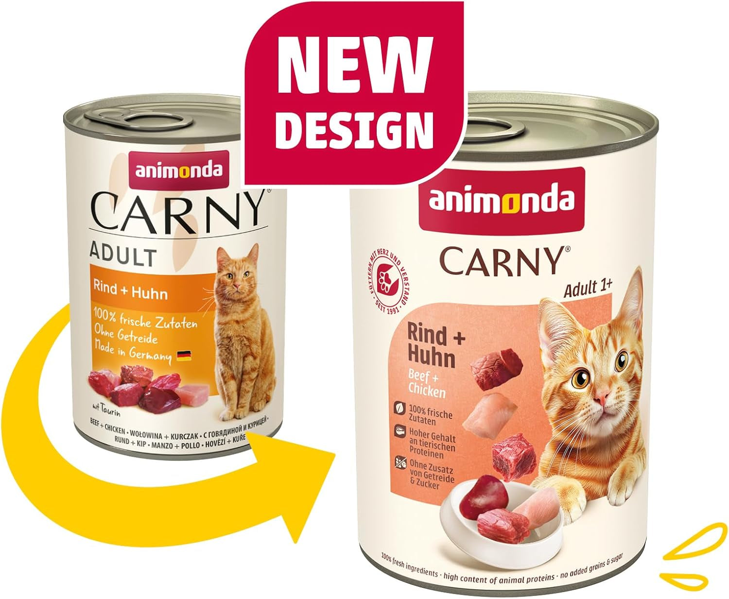 animonda Carny Adult Savory Variety (12 x 400 g), mokré krmivo pro dospělé kočky, mokré krmivo se 100% čerstvými masovými přísadami, bez obilovin a bez cukru