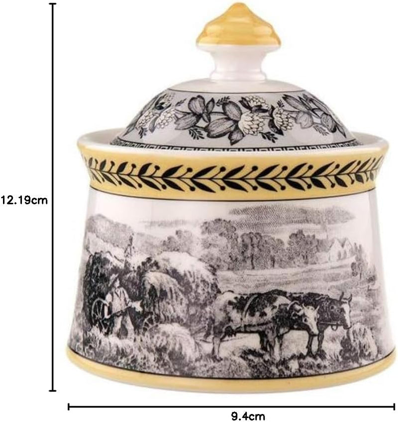 Villeroy & Boch – Audun Ferme Zuckerdose 300 ml Weiß/Bunt, Spülmaschinenfest, Mikrowellensicher, Dose, Frischhaltedose, Vorratsdose, Box, Süßigkeiten Austellungen, Pralinenbox, Premium Porzellan