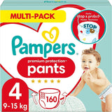 Pampers Premium Protection Pants Velikost 7, 123 Plenky, 15 kg+, s 360° nastavením a měkkými manžetami proti protečení pro optimální pohodlí a ochranu