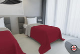 Letní deka z italského lnu, ohnivzdorná, mikrovlákno, dvoubarevná, bordó/světle šedá, 170 X 270 cm Přikrývky a přikrývky Naty Shop