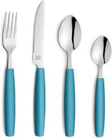 Beckmann & Rommerskirchen 2515 VALOA Besteck Set 4 osoby | 16-Teilig | Olej | Spülmaschinenfest | Hochglanzpoliert | Essbesteck: 4X Messer, Gabel, Esslöffel, Kaffeelöffel Kitchen Naty Shop Petrol