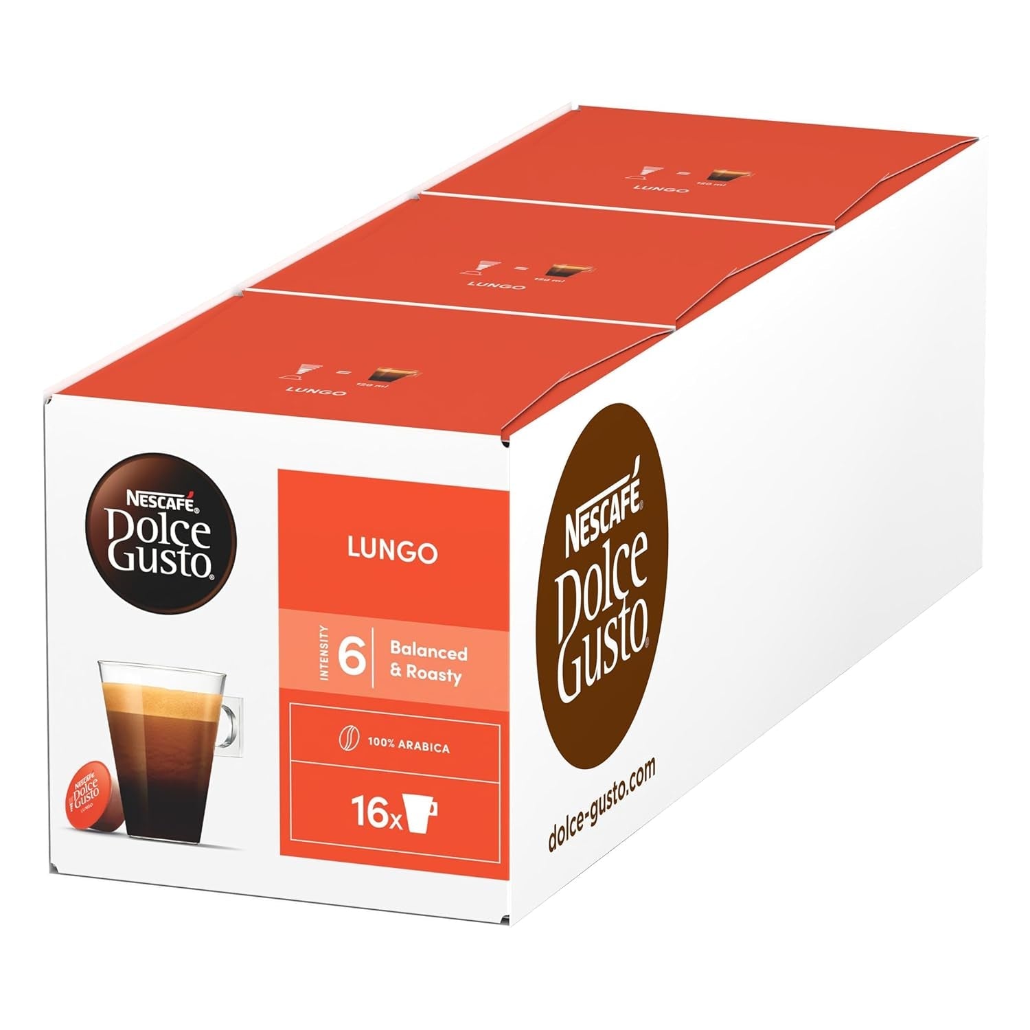 NESCAFÉ DOLCE GUSTO Lungo Kaffeekapseln 3er Pack (3 x 16 kapslí)