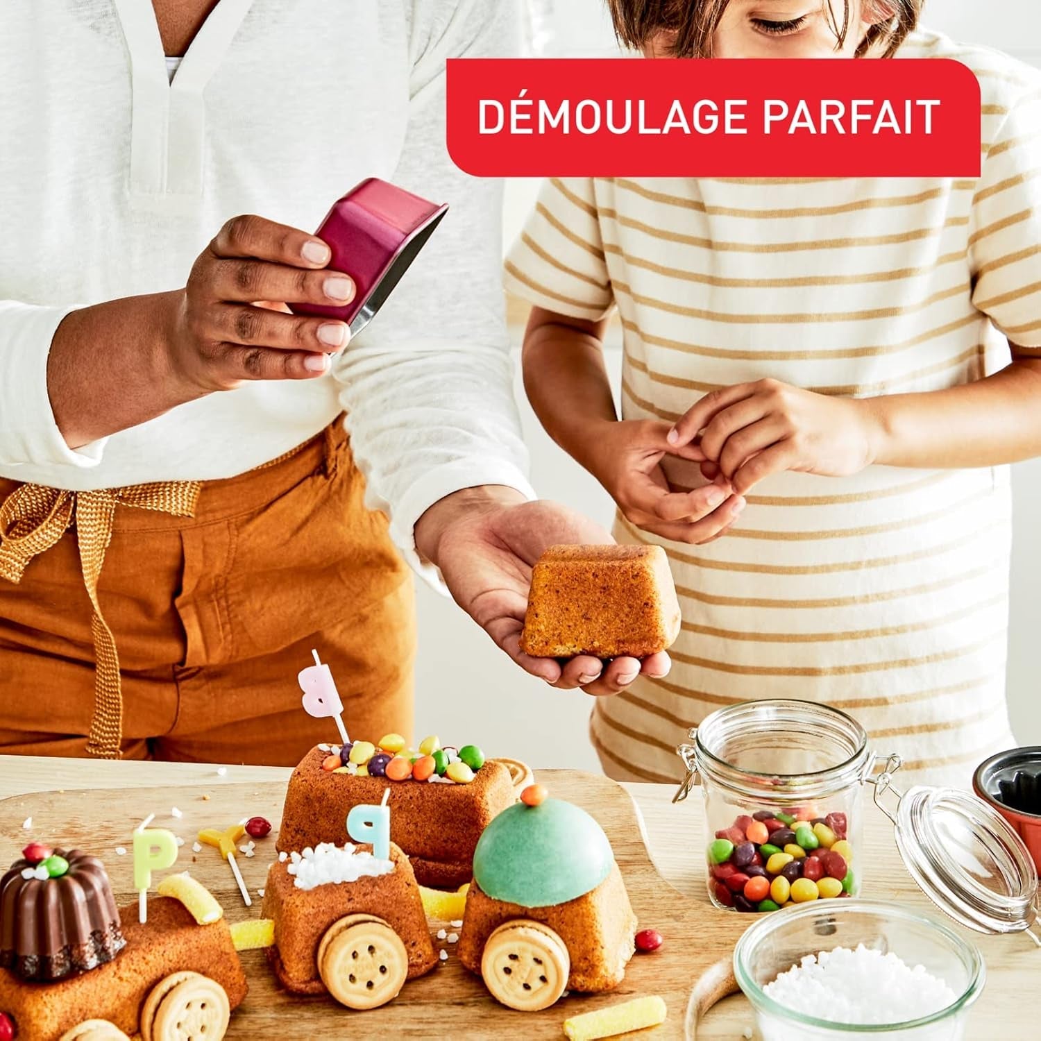 Tefal Creabake J3089304 3 Stück Brioche-Backform Antihaft-Beschichtung, Leicht Entnehmbar, Stapelbar, Einfache Austellung, Backform Formy a plechy na pečení Naty Shop