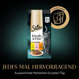 Sheba Portion Pouches Mokré krmivo pro kočky, multipack Fresh & Fine v omáčce s MSC kuřecím masem a lososem, 6x6x50g - Jemná jídla pro kočky v omáčce