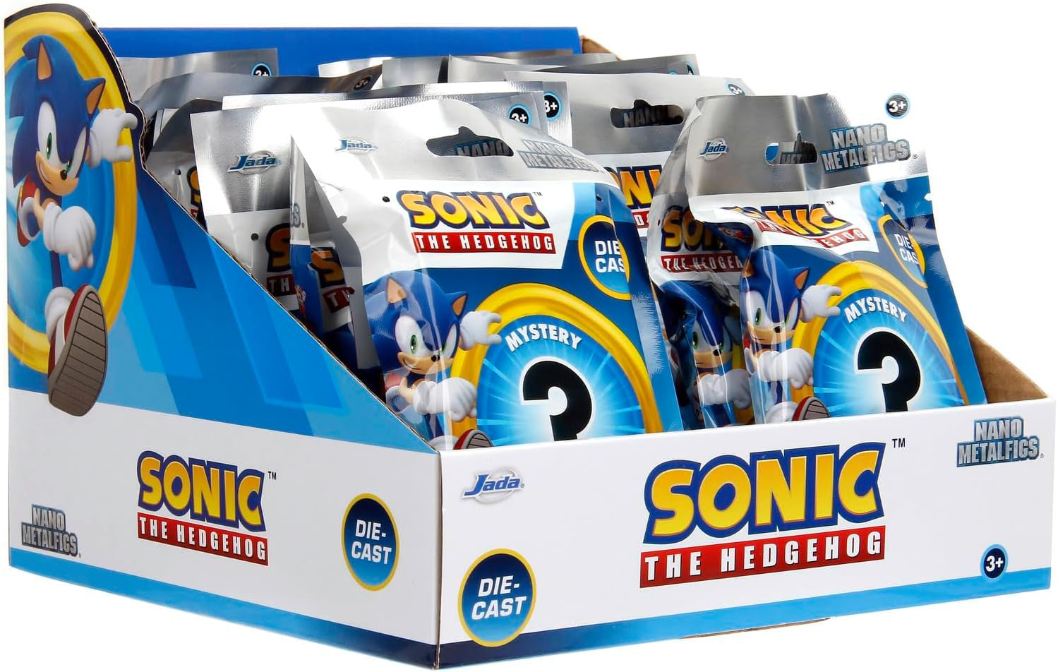 Jada Toys Figurka Sonic the Hedgehog (1X Mystery Fig in Blind Pack) – 1 Sběratelská figurka s překvapením ze 13 Sonic figurek, Nano kovová figurka (cca 4 cm) Pro děti a fanoušky od 3 let, Wave 1 Akční figurky Naty Shop