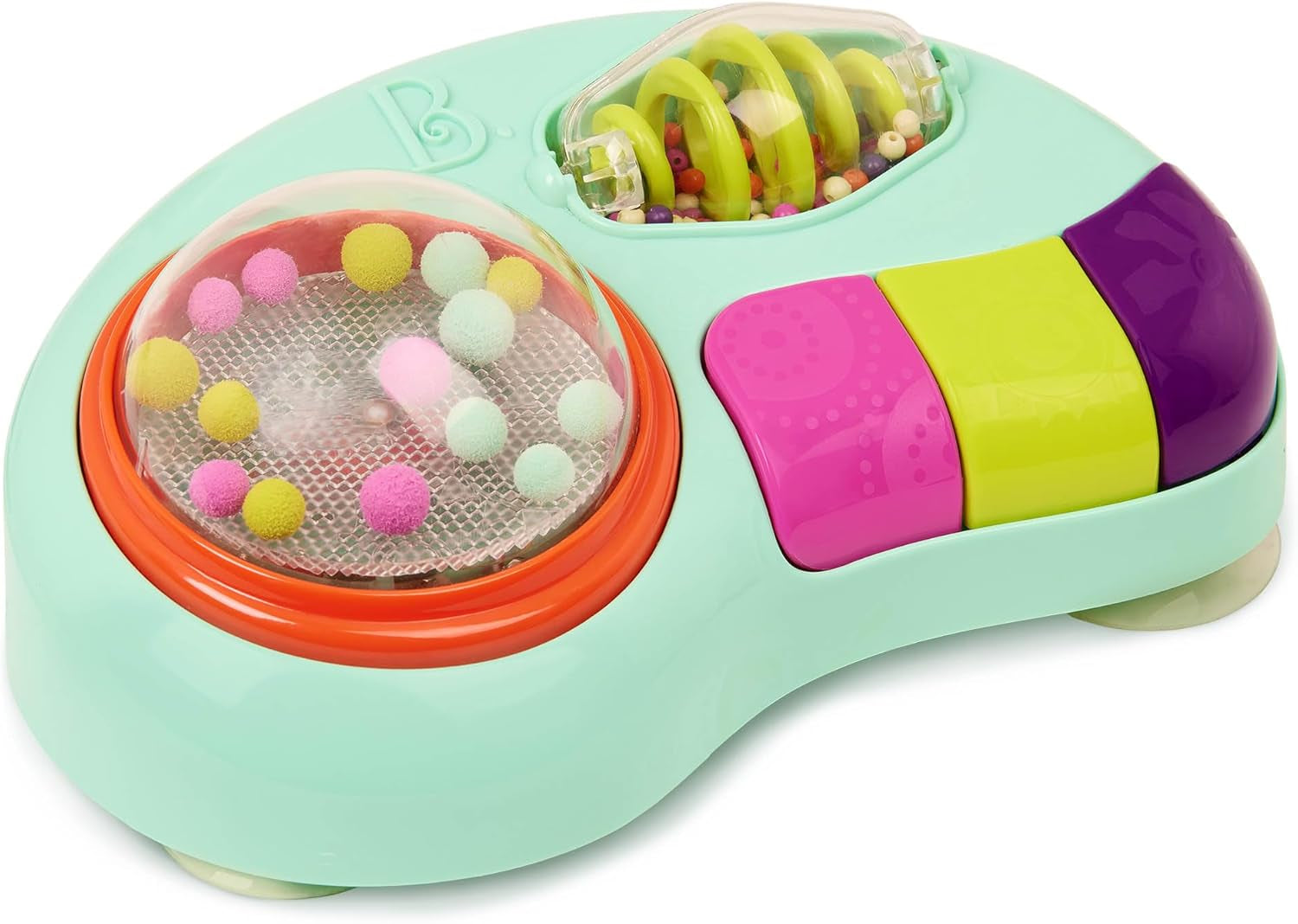 B. toys - Dětská hračka na vysokou židličku - Hračka s přísavkou s hudbou, světly, zvuky - Senzorická hračka - Motorická hračka pro děti - od 6 měsíců - Whirly Pop Baby Toys Naty Shop