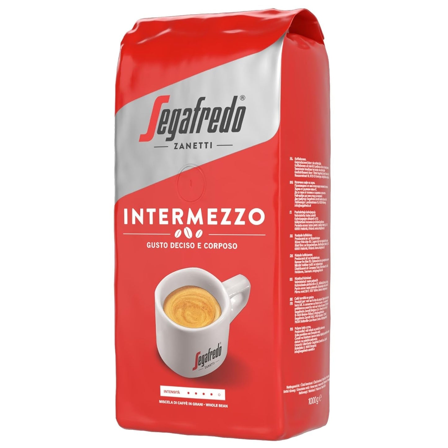 Segafredo Zanetti Intermezzo - Celé fazole (1 kg balení) - Geeignet für alle italienschen Kaffeespezialitäten - Kaffeebohnen mit mitteller Röstung, stark und vollmundig im Gesmack