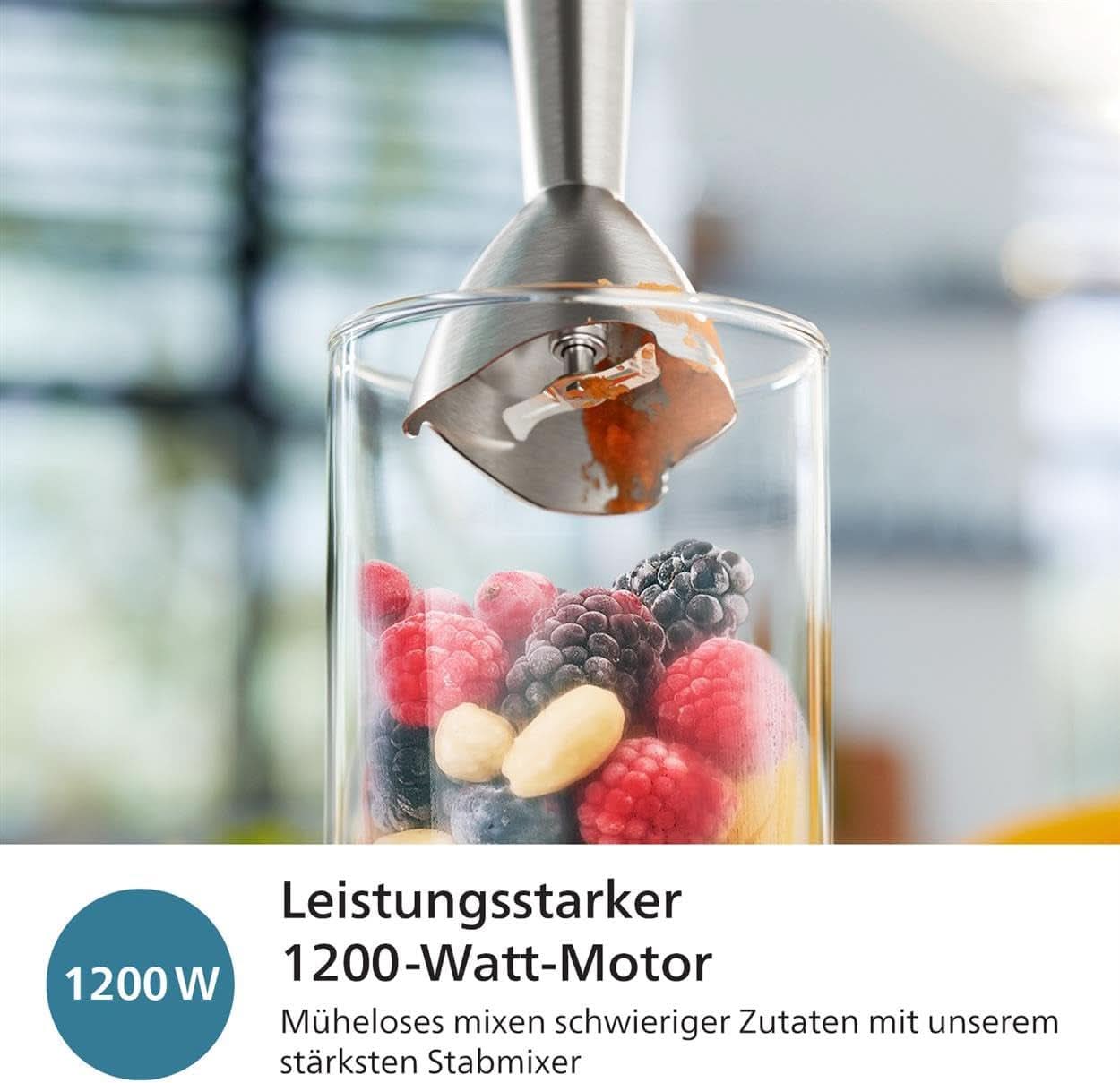 Stabmixér Philips řady 5000 - 1200W Leistung. Technologie Promix. Vedl Geschwindigkeitsanzeiger. Stufenlose Geschwindigkeitseinstellung. Kompaktní design. Leicht Zu Reinigen. Schwarz (HR2681/00) Kitchen Naty Shop