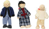 Loutky Wooden Toys - Dřevěný domeček pro panenky s nábytkem a panenkami - 11 kusů Domky pro panenky Naty Shop