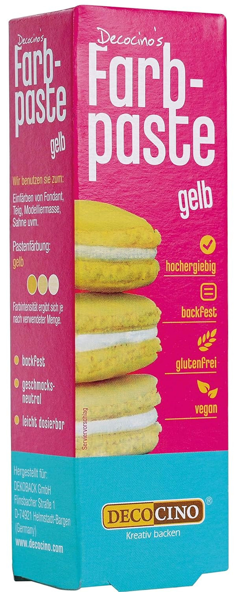 DECOCINO růžová barvicí pasta - 20 g - Potravinářské barvivo, ideální pro barvení dortů, fondánu a krémů - Bez azo mastných kyselin a lepku