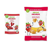 100% jahodové bio ovocné chipsy mrazem sušené jahodové chipsy Balení po 12 kusech (12 x 12 g) a křupavé srdce banán & jahoda bio dětské a kojenecké občerstvení (9 x 30 g) 270 g