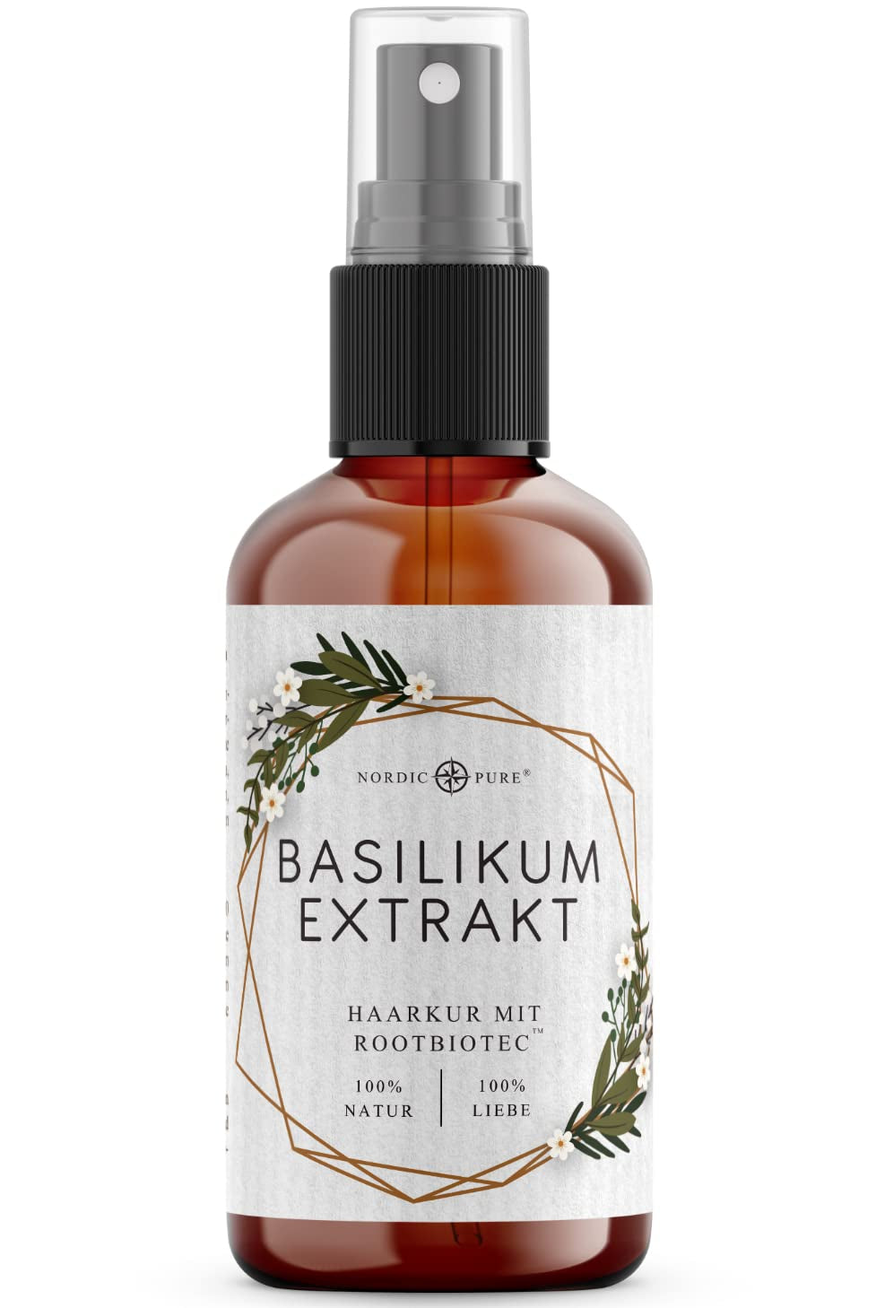 Vlasová kúra s výtažkem z bazalky z Nordic Pure | Pro péči o tenké, suché a křehké vlasy | Může zabránit vypadávání vlasů 100 ml Naty Shop péče o vlasy Výchozí název
