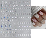 JMEOWIO Nálepka na nehty Marmor Linie 9 Blatt Nálepka na nehty Selbstklebend Nagelaufkleber Stříbrná bunt Dekoration Nageldesign Zubehör