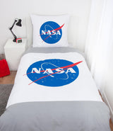 Sada povlečení NASA, bavlna/vyztužená, šedá/bílá Povlečení - dětské Naty Shop