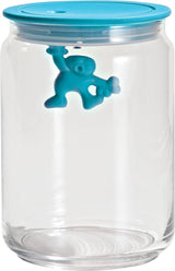 Skleněná kuchyňská dóza Alessi "Gianni" s uzavřeným víčkem z termoplastické pryskyřice černá 27,5 x 13,5 x 28 cm Boxy na potraviny Naty Shop světle modrá 8 x 13,5 x 4,5 cm