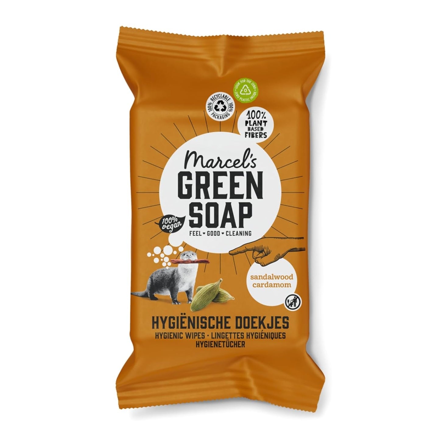 Marcel's Green Soap Ruční vlhčené ubrousky 60 Pack - Vanilka & Cherry Blossom - Rostlinné - Bio