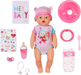 BABY Born Emma - panenka 43 cm - 10 funkcí včetně příslušenství a matrace - Plně funguje bez baterií - Vhodné pro děti od 3 let
