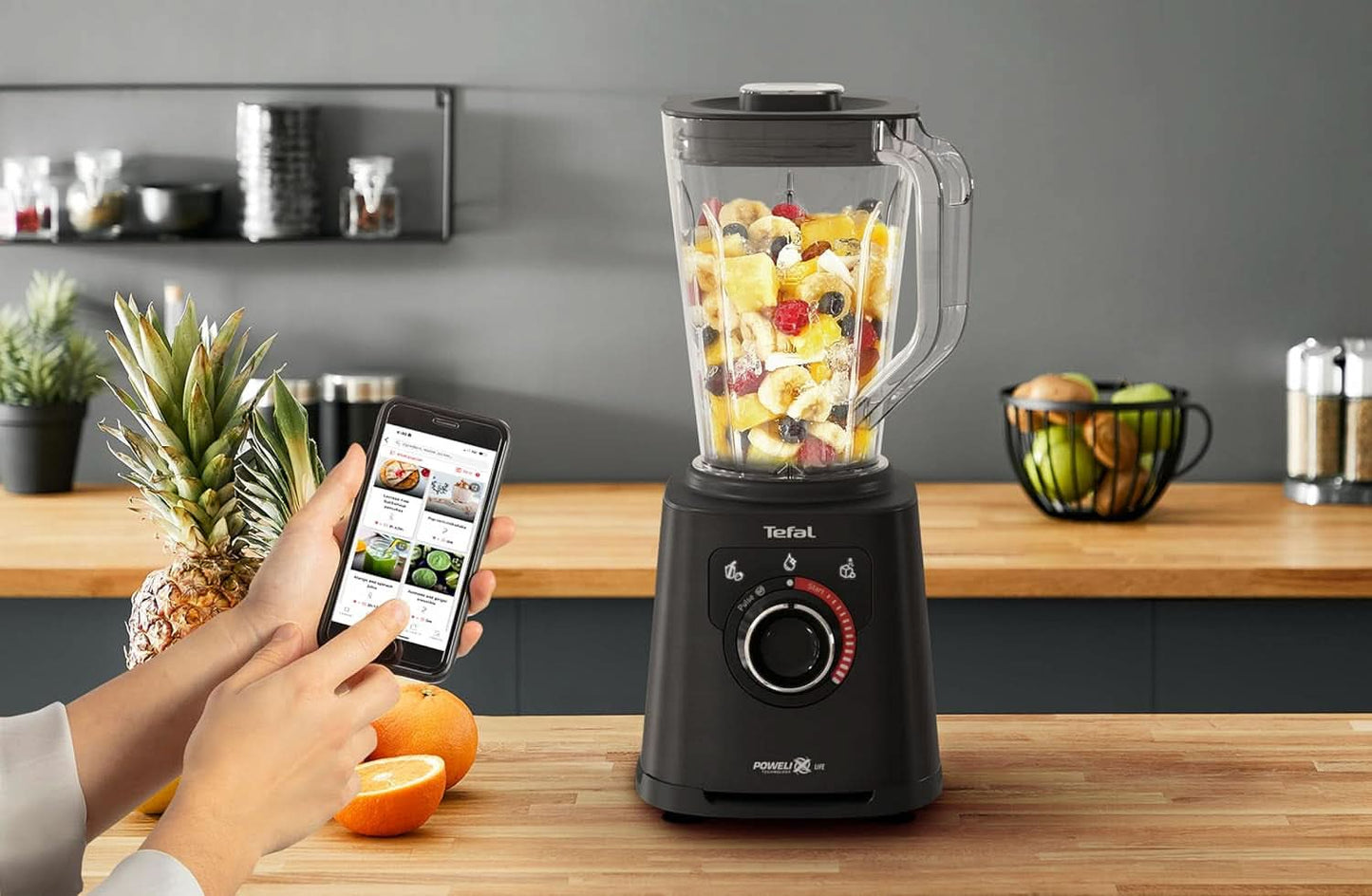Stojanový mixér Tefal Perfectmix+, 3 automatické programy, Powelix-Klingentechnologie, systém chlazení vzduchem, objem 2 l, Tritan-Behälter, Inkl. Spatel, Schwarz, BL88A831 Kitchen Naty Shop