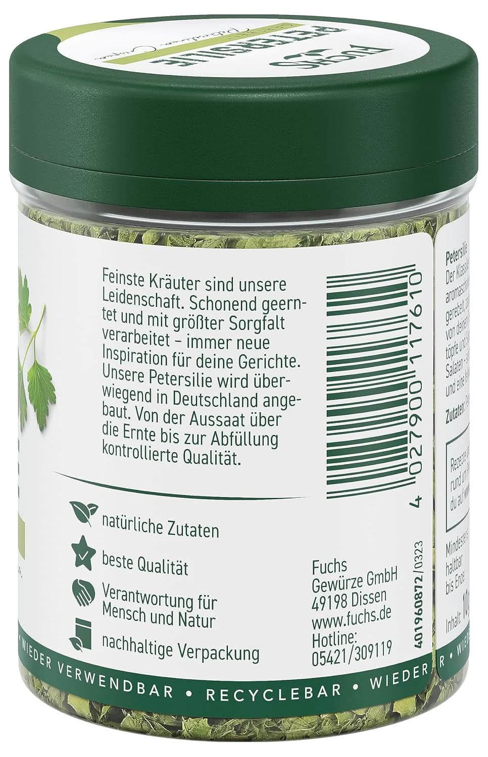 Fuchs - Petržel třená - Bylinková příchuť do vaječných jídel, zeleniny a salátů - 10 gramů Koření Naty Shop