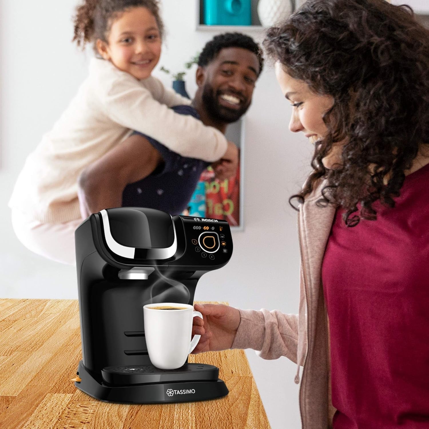 Espresso kávovar Tassimo My Way se 2 kapslemi TAS6502 s vodním filtrem, 70+ nápojů, přizpůsobení nápojů, rozmanitost kávy, snadné vaření, 1500 W, černá