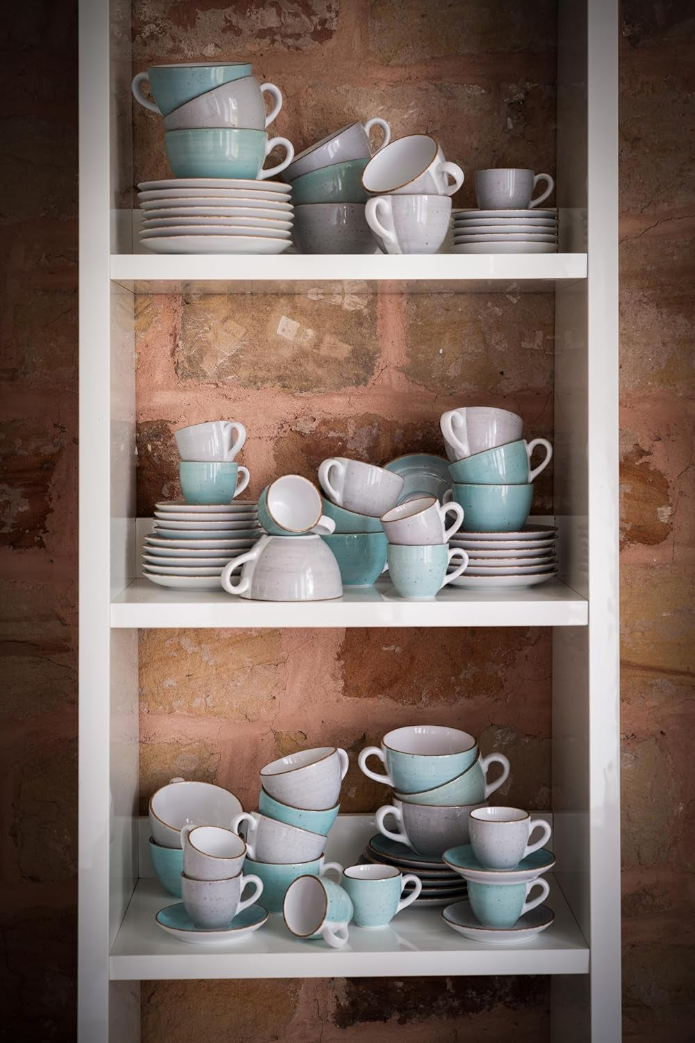 Vytvořitelná sada 34042 Vintage Nature Aqua Series 8dílná sada nádobí pro 4 porcelánové šálky na kávu Vhodné do myčky a mikrovlnné trouby Vyrobeno v Evropě