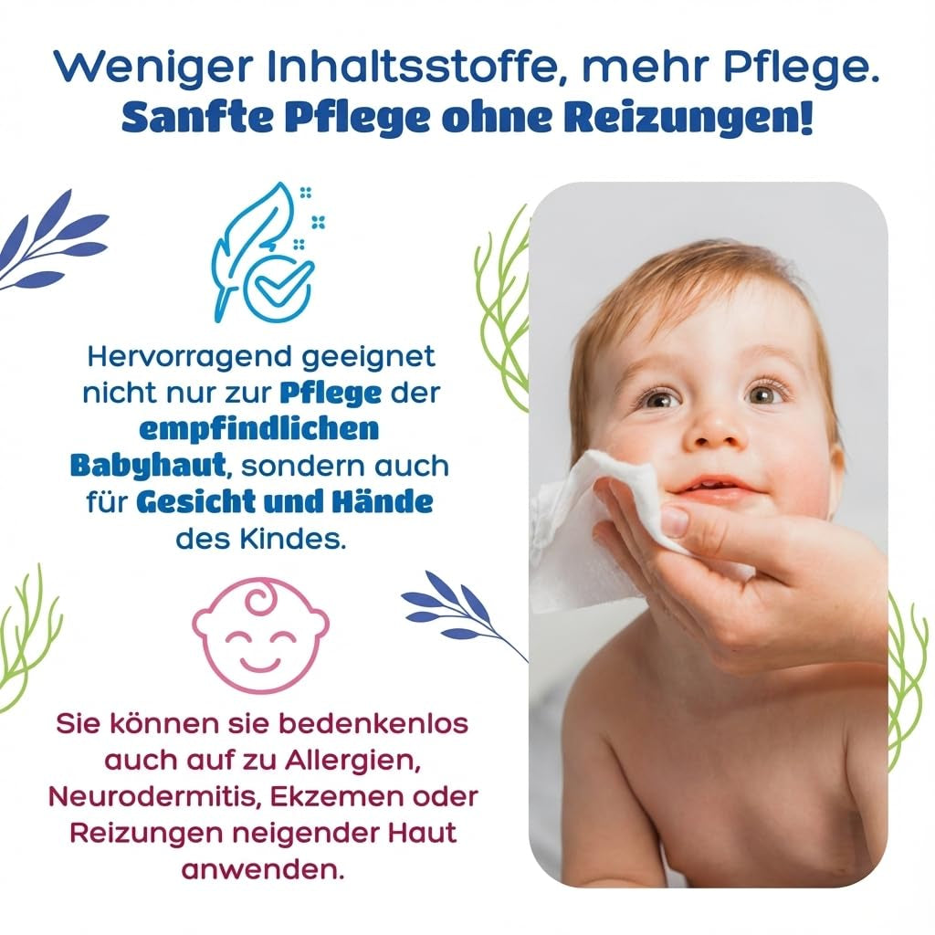 Vlhčené ubrousky Kindii Water Care - Aqua dětské ubrousky - 100% viskóza, 99,9% voda, extrakt z grapefruitu, velikost šátku 150x200, 100% biologicky odbouratelné, bez plastů, čisticí ubrousky pro citlivou pokožku