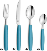 Beckmann & Rommerskirchen 2515 VALOA Besteck Set 4 osoby | 16-Teilig | Olej | Spülmaschinenfest | Hochglanzpoliert | Essbesteck: 4X Messer, Gabel, Esslöffel, Kaffeelöffel Kitchen Naty Shop