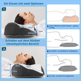 IDEA Polštář proti bolesti šíje Ortopedický polštář vyrobený z paměťové pěny Polštář Ergonomický nákrčník pro optimální podporu Polštář proti chrápání pro boční, zadní a břišní spaní Krční ortopedické polštáře Naty Shop