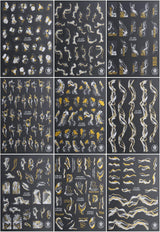 9 Blatt Nagelsticker Französische Spitzenmarmor Nagelaufkleber Selbtklebend Weißes Gold Nail Art Samolepka Dekoration Nageldesign Zubehör