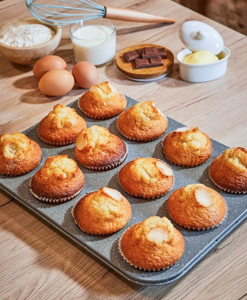 Masterchef MCA-MUF Muffinform Für 12 Cupcakes Muffinblech Aus Karbonstahl, Nerezová ocel, Stahl Formy a plechy na pečení Naty Shop
