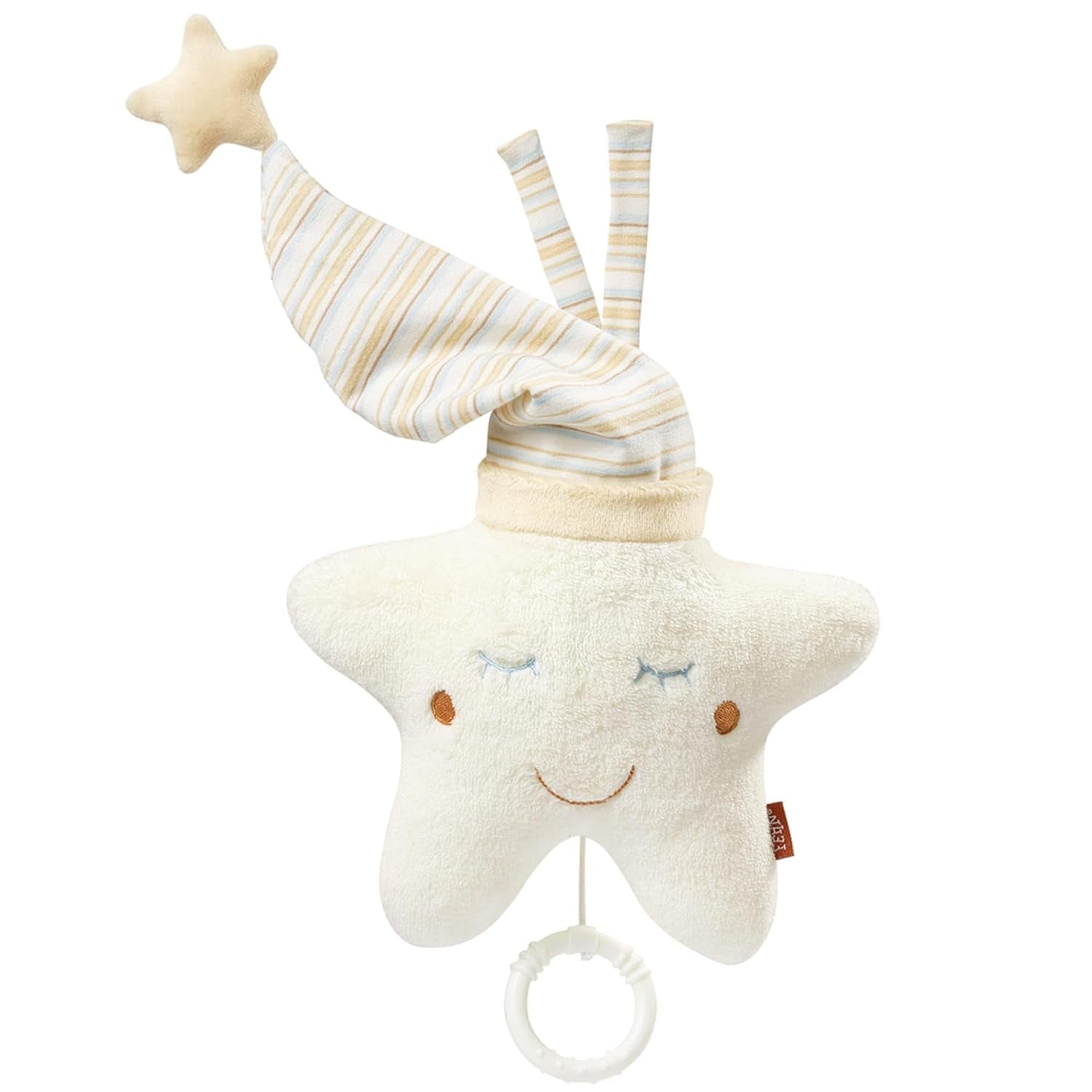 Fehn music box baby sleep aid star - hrací skříňka s odnímatelným hudebním mechanismem pro zavěšení - písnička "Weißt du wieviel Sternlein stehen" - hračka pro miminka a děti od 0+ měsíců Jucarii Bebe Naty Shop Steaua