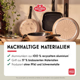 Pánev Ledro, 24 cm, hliník, vhodná na indukci, nepřilnavý keramický povrch, Thermopoint, Made in Italy, béžové Hrnce a pánve Naty Shop