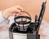 Espresso s filtrem Rommelsbacher FKM 1000 - nádržka na vodu 1,5 litru na 12 šálků kávy, skleněná karafa, odložený start, funkce udržování teploty, funkce aroma, odnímatelný držák filtru 1x4