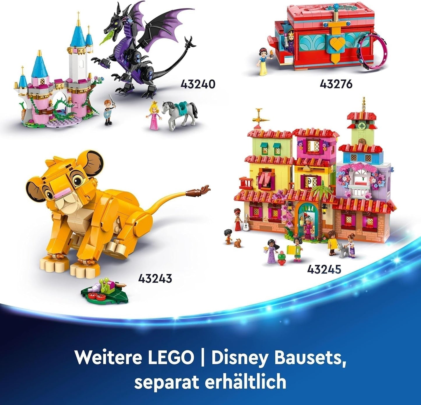 LEGO Ç€ Disney Simba, mládě lvího krále, stavebnice pro děti, fantasy Hrací sada s postavičkou lva, skvělý tip na dárek pro dívky a chlapce od 6 let, dětská hračka 43243 Stavebnice Beuche den LEGO-Store