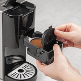 Vícekapslový espresso kávovar Princess 5 v 1 – kompatibilní s podložkami Nespresso, Dolce Gusto, Lavazza a Modo Mio a ESE, kapacita 0,8 l, 1450 W, stříbrná, černá