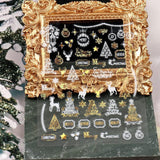 9 Blatt Nagelsticker Weihnachten Nagelaufkleber Selbtklebend Weiß Rentier Schneemann Samolepka na nehty Dekoration Nageldesign Zubehör
