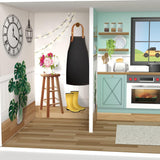 Olivia's Little World Dreamland Farmhouse Dětský interaktivní dřevěný domeček pro panenky 3 patra s 13 nábytkem pro panenky Bílá TD-13632A Domky pro panenky Naty Shop