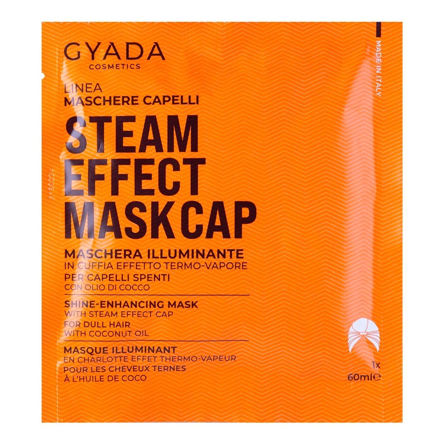 Maska na vlasy GYADA COSMETICS z lehkého a revitalizujícího materiálu, dodává lesk a hebkost, vyživující a opravující účinek, s termálním uzávěrem, na bázi kokosového oleje a avokáda, 60 ml Naty Shop maska na vlasy Výchozí název