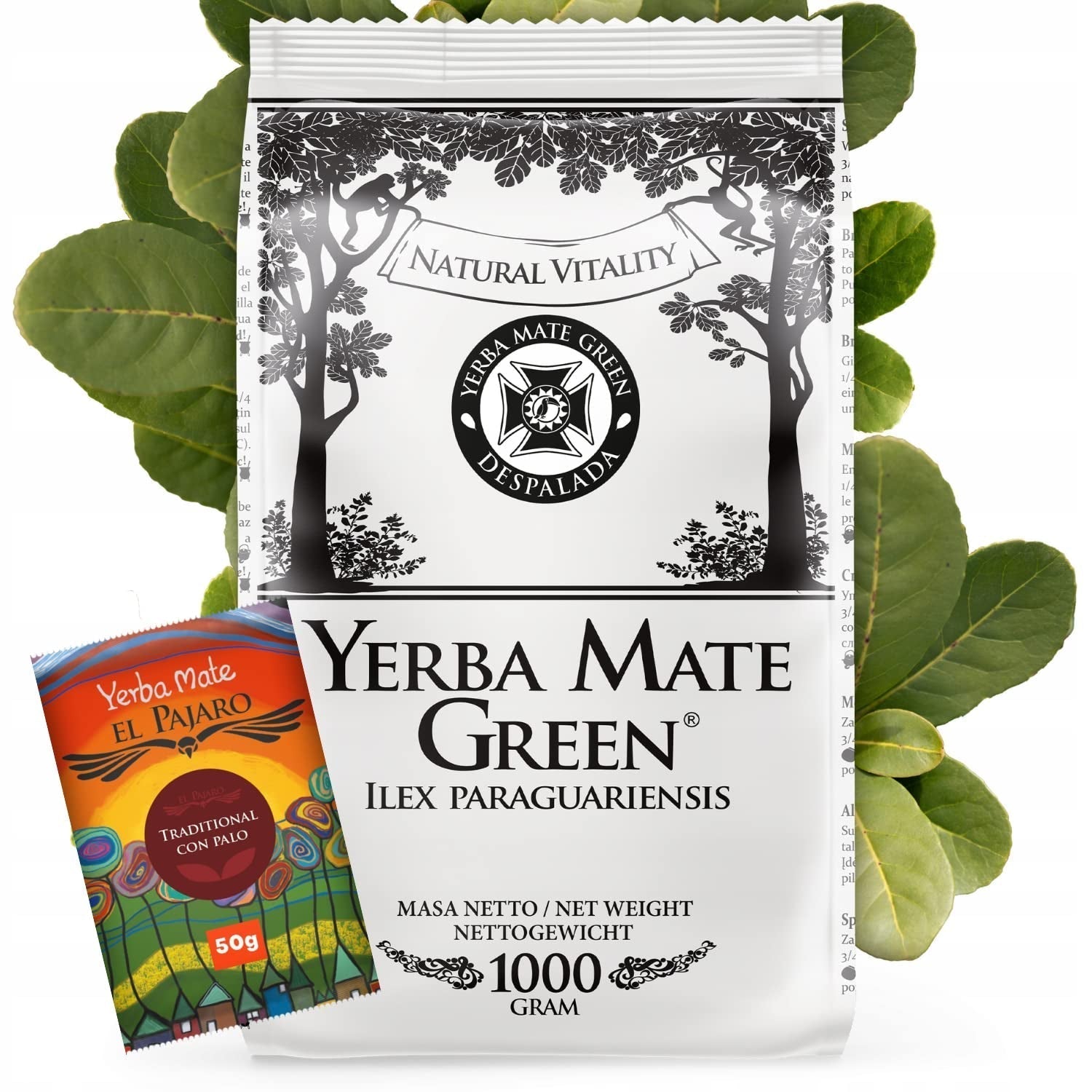 Yerba Brazil Despalada 1 kg ● Na vzduchu sušený čaj maté z listů maté ● Přírodní paraguayské maté 50 g ● Přírodní aroma čaje maté ● Čaj Yerba maté bez přísad ● Čaj maté ve velkém