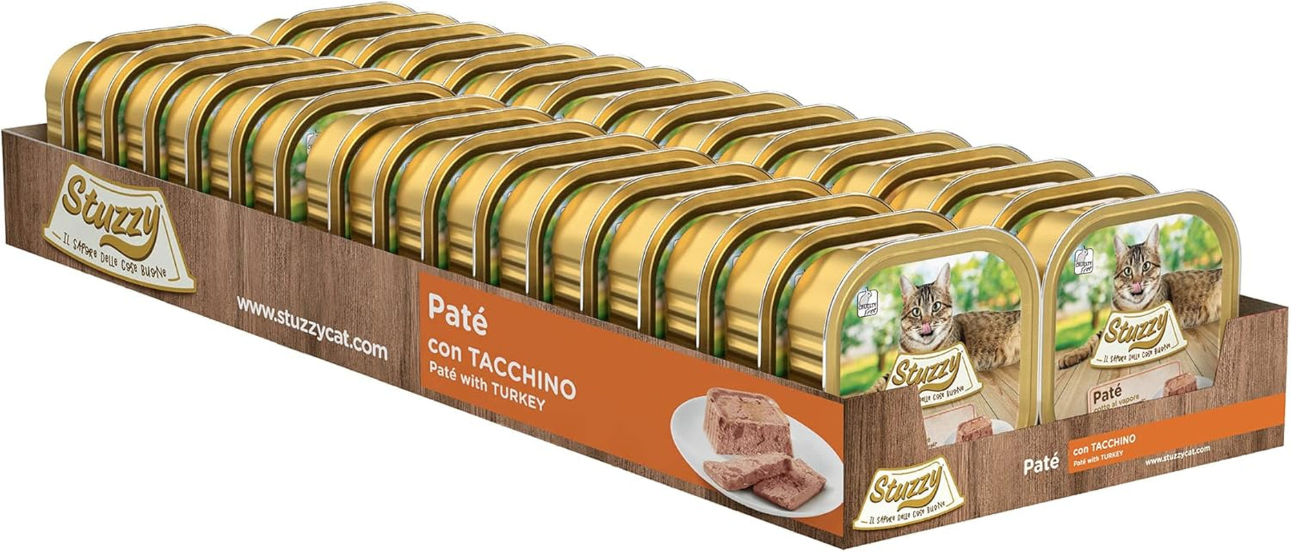 Mister Nassfutter für ausgewachsene Katzen, Turecko, Line Pastete und Fleisch in Stücken, celkem 3,2 kg (32 Becher x 100 g)
