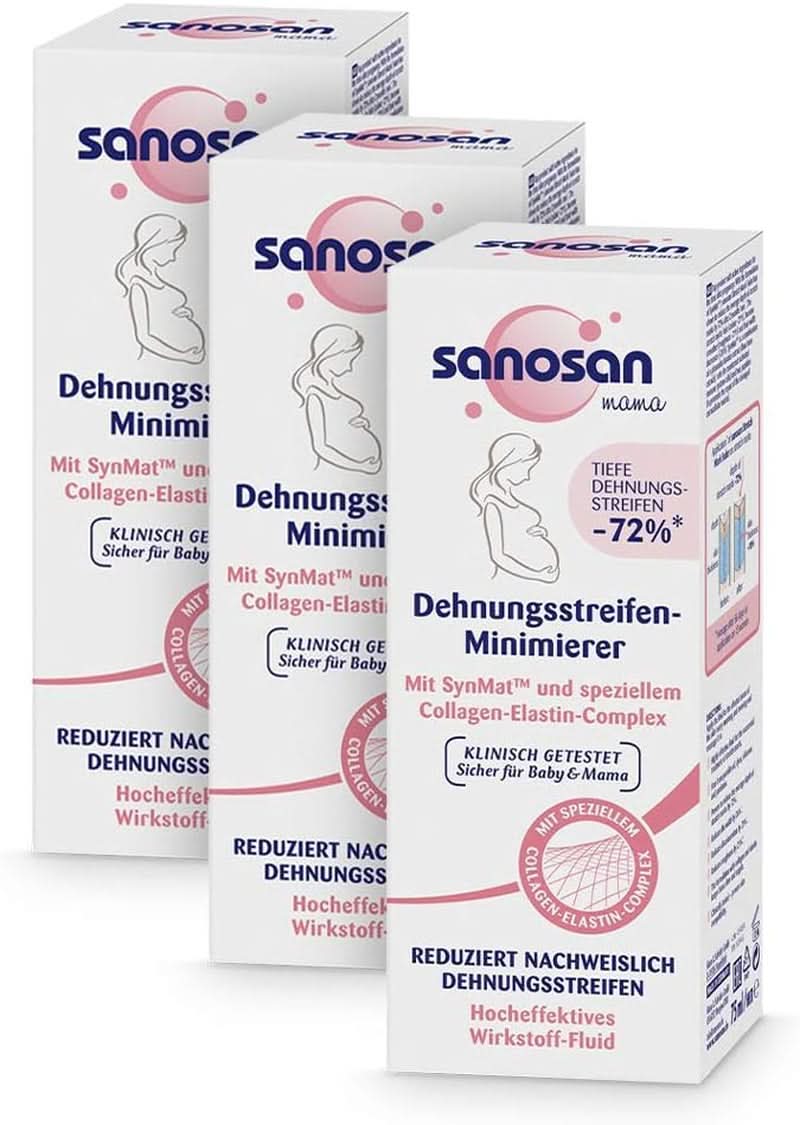 Sanosan Minimizer strií, klinicky testován - prokazatelně redukuje strie po těhotenství, bez parafínového oleje, barviv, silikonů, 75 ml Kosmetika a Beauty Naty Shop 3 kusy