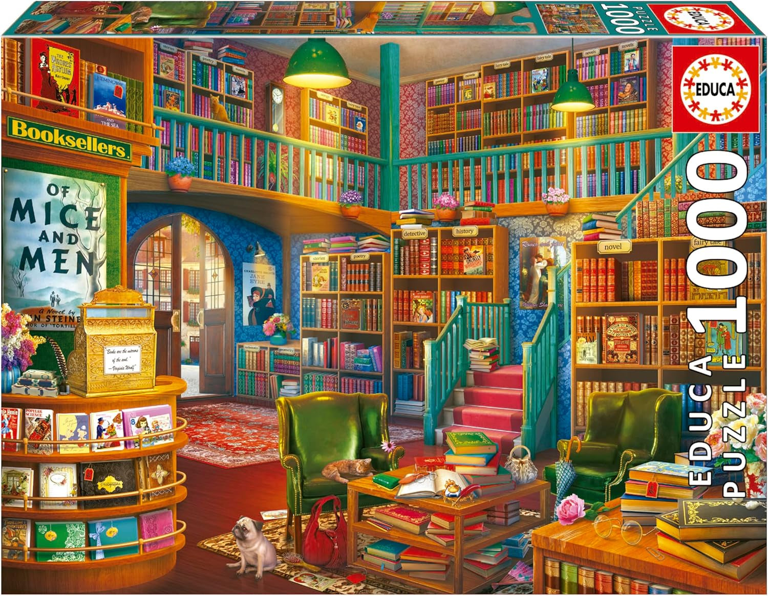 Educa - Puzzle 1000 dílků pro dospělé | Knihovna. Rozměry: 68 X 48 cm. Obsahuje lepidlo na puzzle Fixpuzzle. Na 14 let (19925) Puzzle Naty Shop Výchozí název