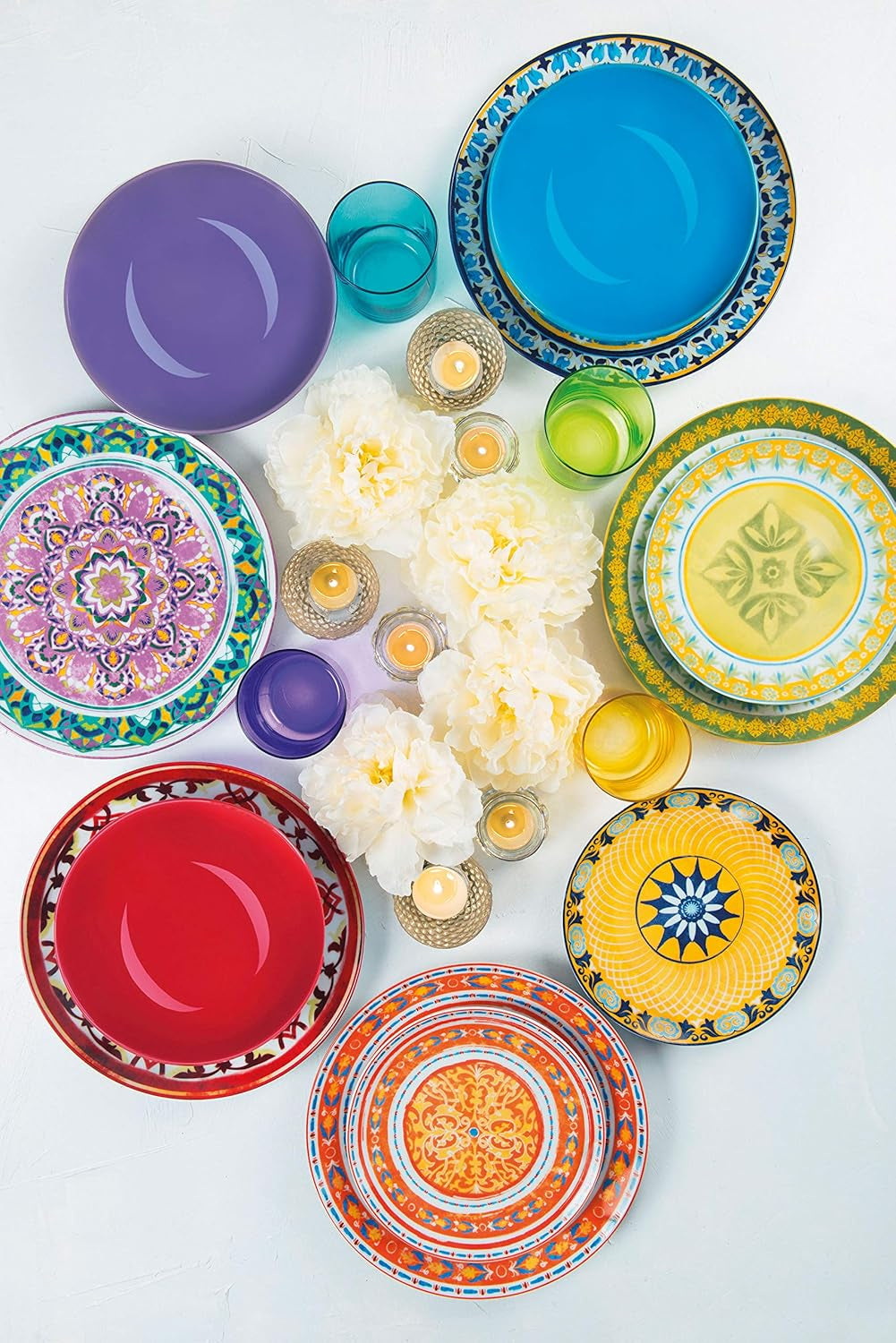 Sada nádobí Excelsa ETNO Chic, porcelán, vícebarevný, 21 kusů