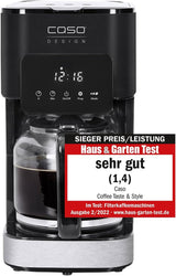 Espresso kávovar CASO Coffee Taste and Style s permanentním filtrem, 1,5 l, optimální teplota spařování 92-96 °C, systém proti odkapávání, optimalizovaná spařovací hlava, nerez, 12 šálků