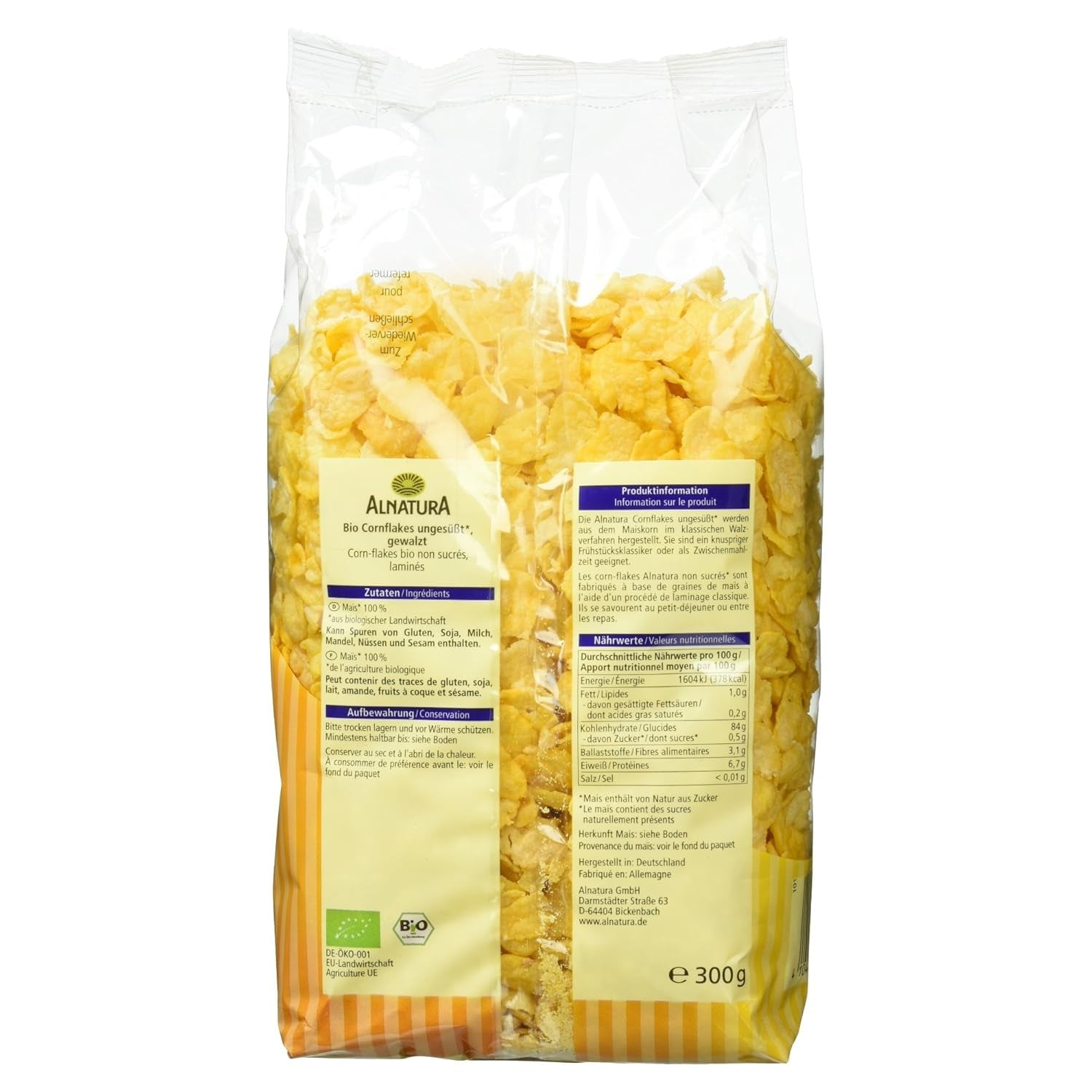 Bio Cornflakes Ungesüßt, 300G Cereal Naty Shop