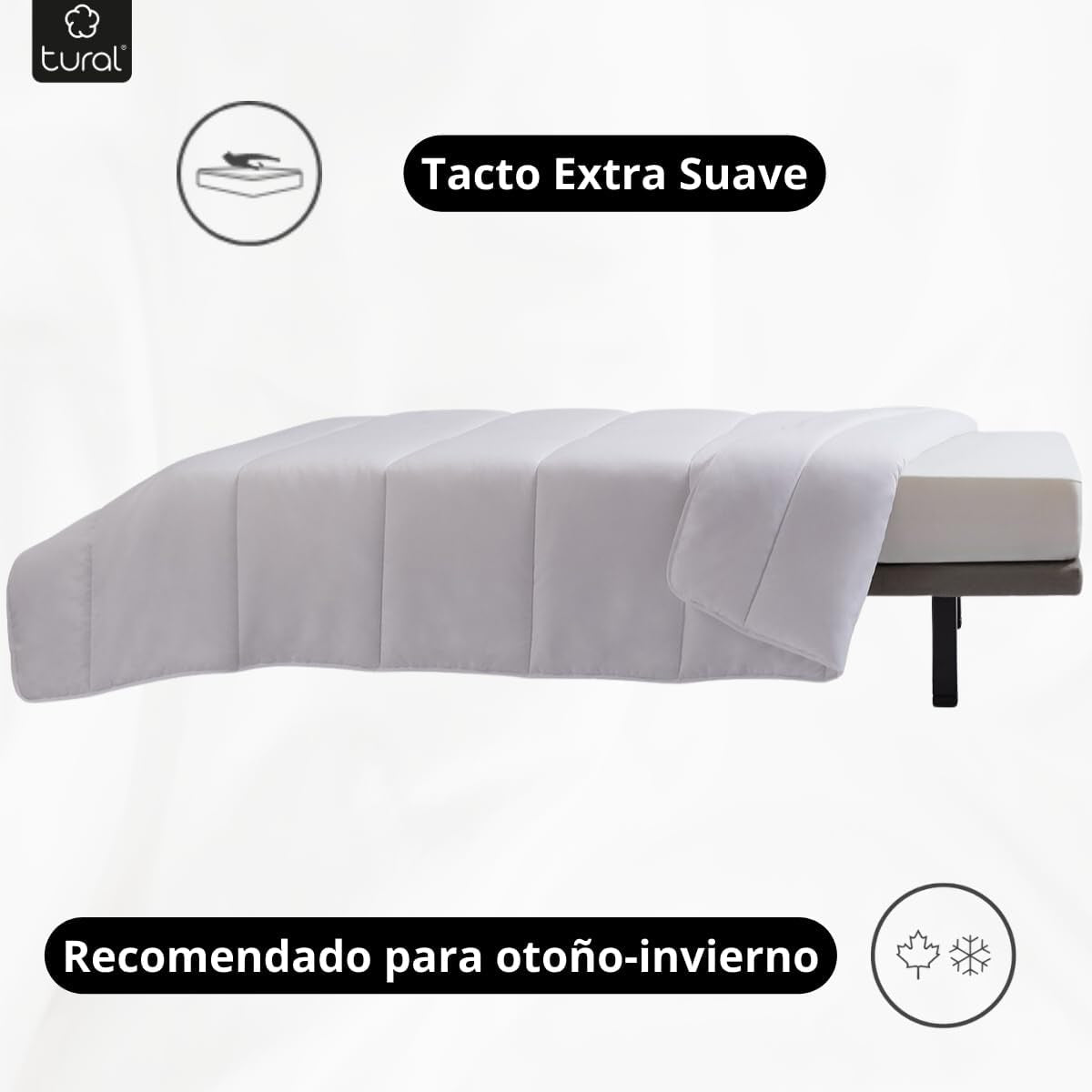 Tural - Přikrývka 150 X 220 cm s úpravou Aloe Vera, výplň z vláken 300 G/M², měkká, prodyšná, certifikovaná Oeko-Tex (bílá, postel 90 cm) Přikrývky a přikrývky Naty Shop