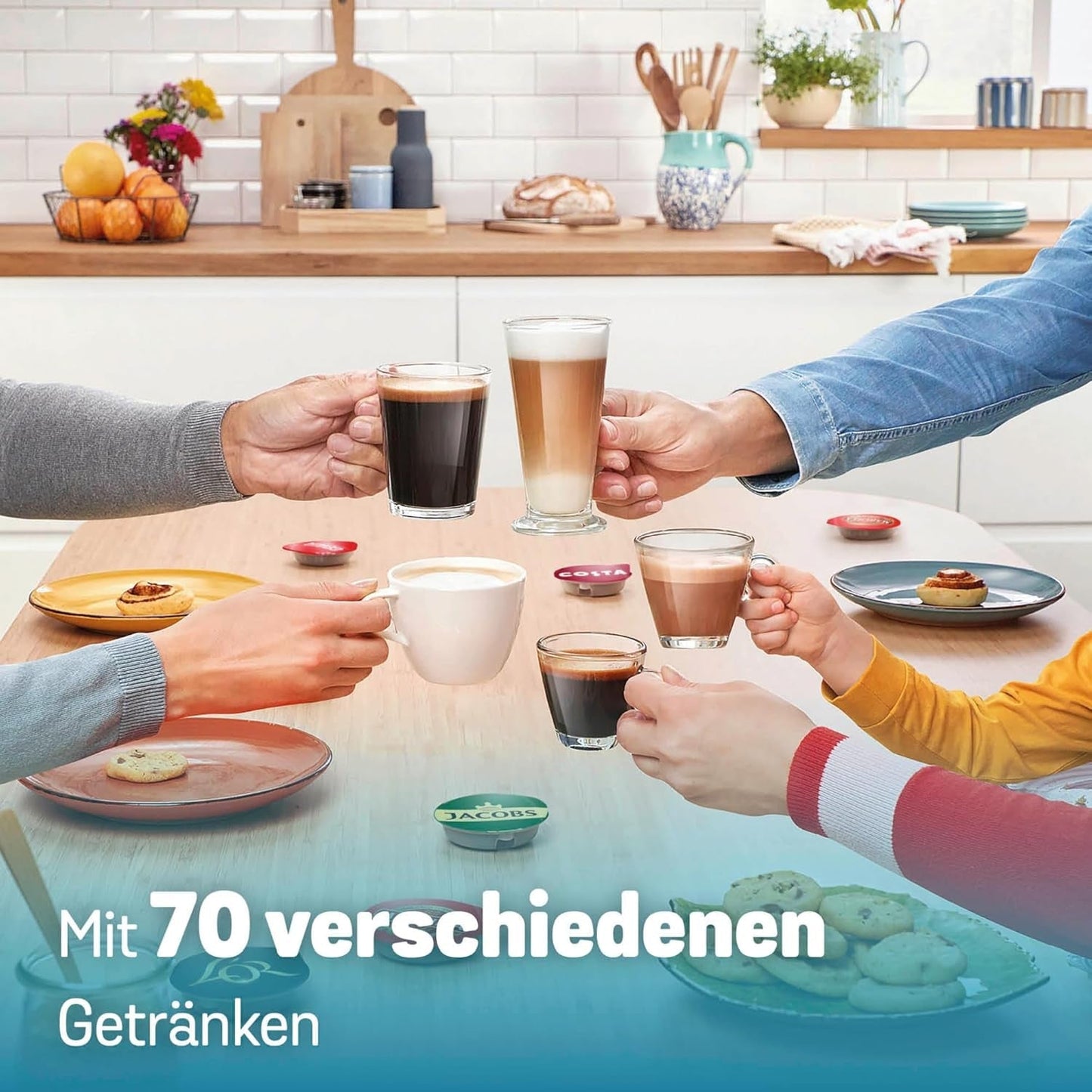 Bosch Tassimo finesse espresso na kapsle TAS162E, 70 nápojů, intenzivnější káva stisknutím tlačítka, automatické vypínání, udržitelné, perfektní dávkování, 1400 W, černá/černá