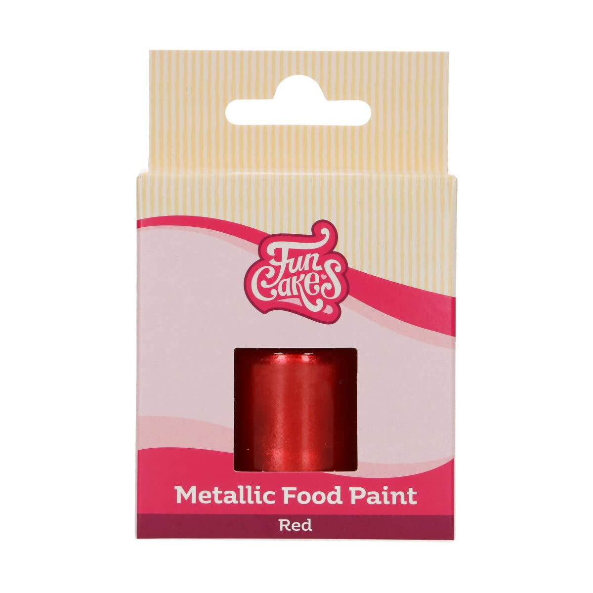 Funcakes Red Metallic Food Paint: Vytvořte kovové efekty na fondánu, marcipánu, královské polevě a sušenkách. 100% jedlé potravinářské barvivo, Halal, vhodné pro vegetariány a vegany, 30 ml