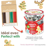 Scrapcooking - Sada 4 vánočních čokoládových pastelek - hnědá, bílá, zelená a červená - Jedlé barvivo - Potravinářské barvivo pro psaní - Psaní a kreslení na dezerty, dorty a sušenky - 7060
